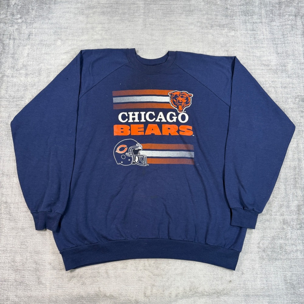 Chicago Bears Sweatshirt Mens 3XL Blue Vintage NFL Graphic Football Crewneck